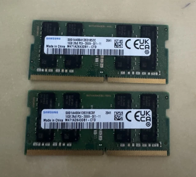 SAMSUNG 32GB KIT (2x16GB) DDR4 2133MHz PC4-2133P SODIMM Laptop RAM