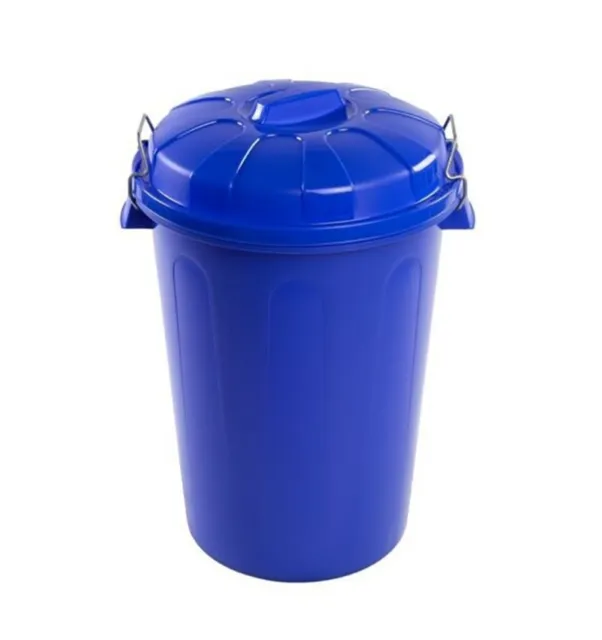 Cubo de basura con tapa 21 litros basurero azul asas de presión