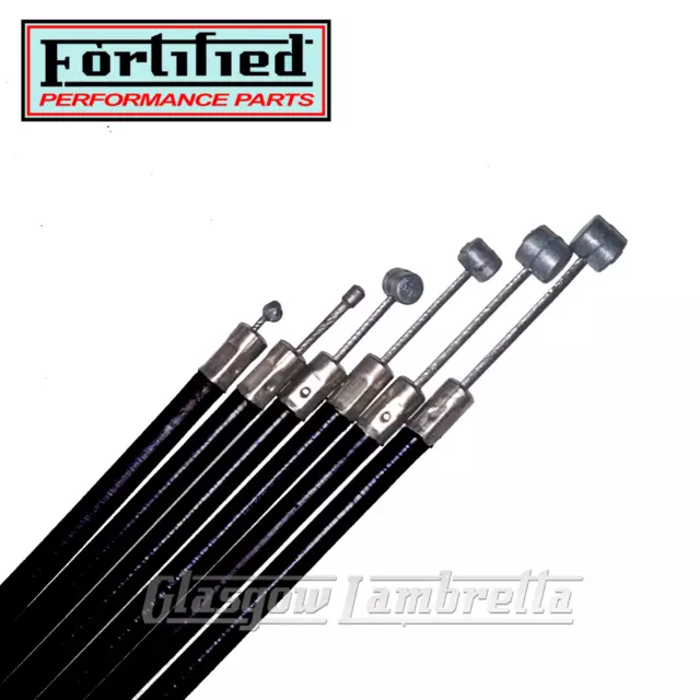 Lambretta Series 1, 2, & 3   Li / TV  BLACK TEFLON LINED FRICTION FREE CABLE SET