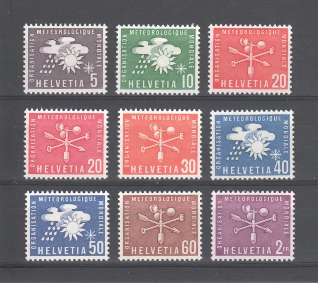 Switzerland ~ 1956  WMO/OMM   Sc# 8o1 - 9   */LH  (A530)