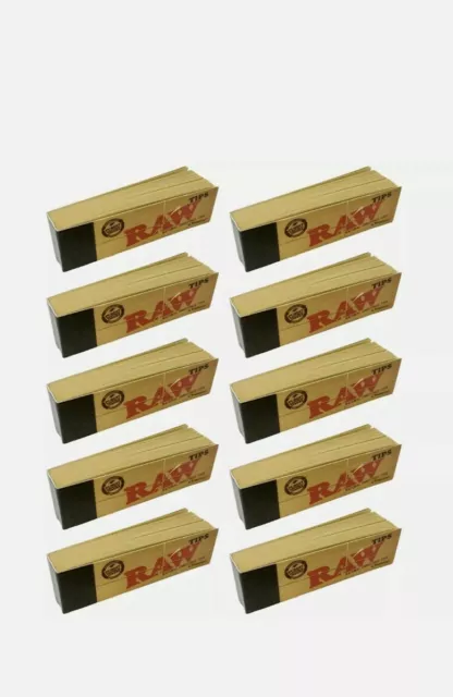 10 x RAW Original Rolling Roll Paper Tips Filter Chlorine Free Roach Card Book