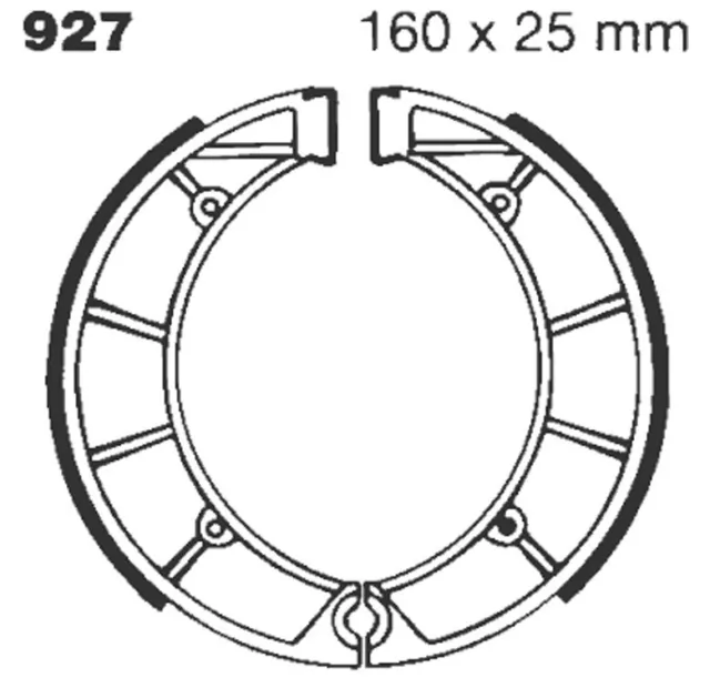 Ebc 927G Brake Shoe Water Grooved Series Organic Moto Morini Kanguro 350 1982