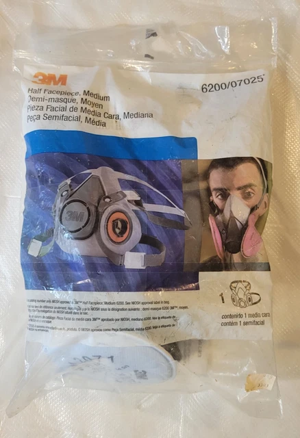3M Respirator Half Facepiece Size Medium Reusable 6200/07025 - New Sealed