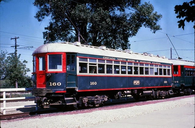 North Shore Line (CNSM) - Interurban - #160 - Duplicate 35mm Slide (g)