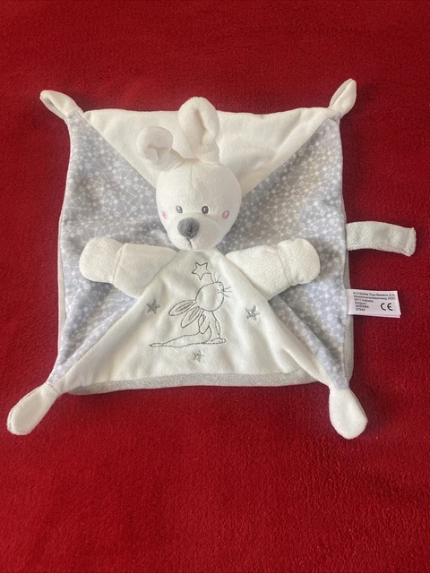 🇫🇷Doudou Lapin Blanc Gris Argent Étoiles Tétine SIMBA TOYS NEUF