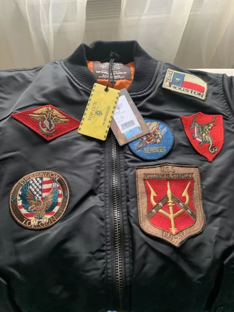 Herren Jacke TOP GUN Fliegerjacke Maverick Pilotenjacke Patches