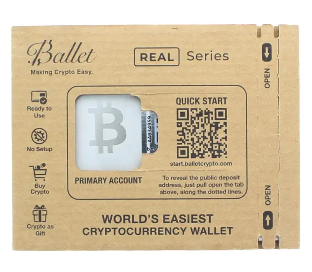 Ballet Véritable Séries Bitcoin Froid Rangement Portefeuille Carte