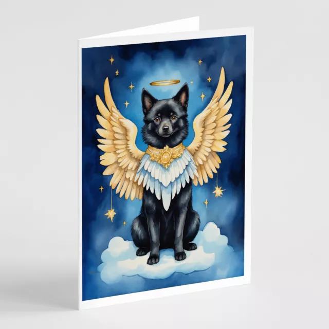 Schipperke My Angel Greeting Cards and Envelopes Pack of 8 DAC7071GCA7P