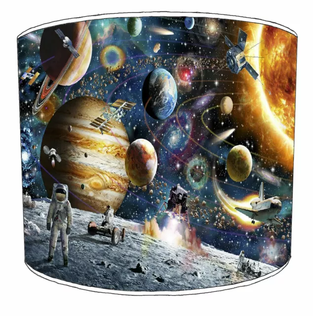 Galaxy Outer Space Lampshades, Ideal To Match Planets Solar System Duvet Covers.