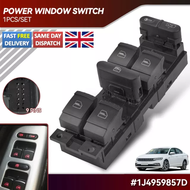 For VW Golf GTI MK4 Jetta Bora MK4 Passat B5 B6 1J4959857D Master Window Switch