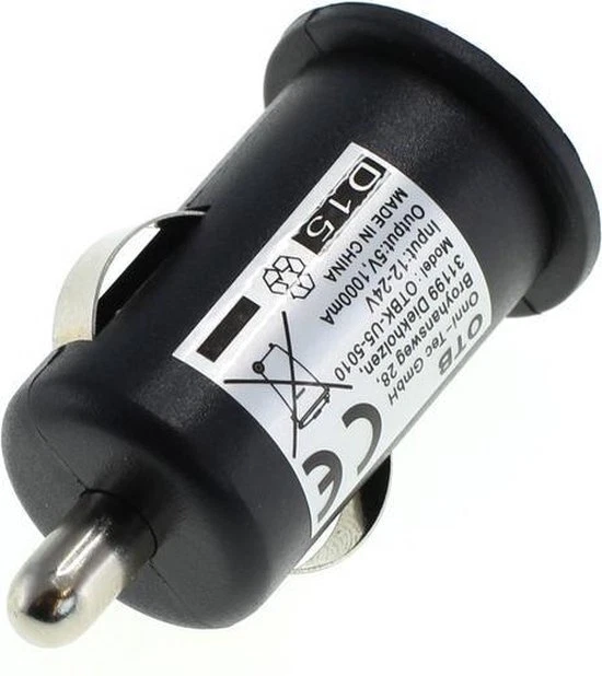 USB autolader met 1 poort - compact - 1A / zwart
