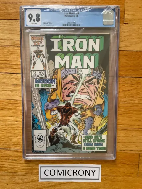 Iron Man #205  RARE CGC 9.8 White pages (Apr 1986, Marvel) [Modok]
