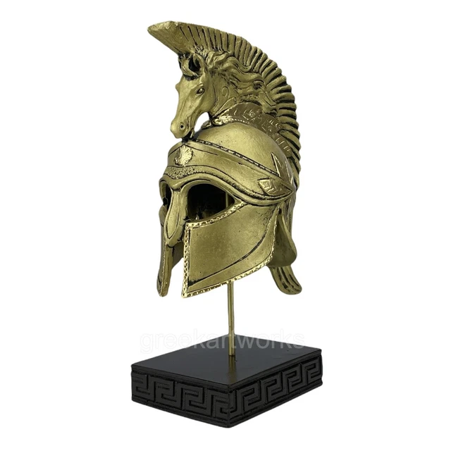ANCIENT GREEK ROMAN Hoplite Soldier Horse Helmet Sculpture Home Decor