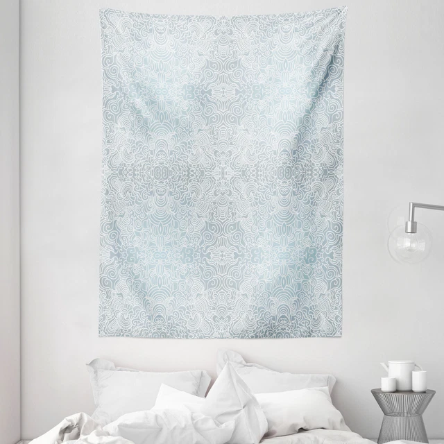 Victorian Tapestry Swirled Floral Lines Print Wall Hanging Decor
