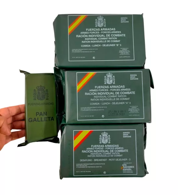 pack 24h / x3 raciones combate supervivencia militares ESP MRE prepper + regalos