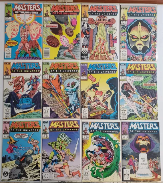 MASTERS OF THE UNIVERSE #1-12 STAR MARVEL COMIC FULL RUN LOT Avg NM+ 9.6