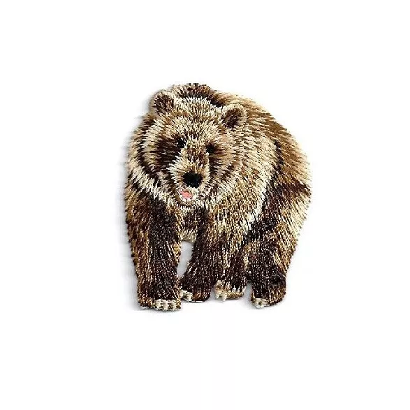 Brown Bear - Wild Animal - Zoo - Bear - Grizzly  - Embroidered Iron On Patch