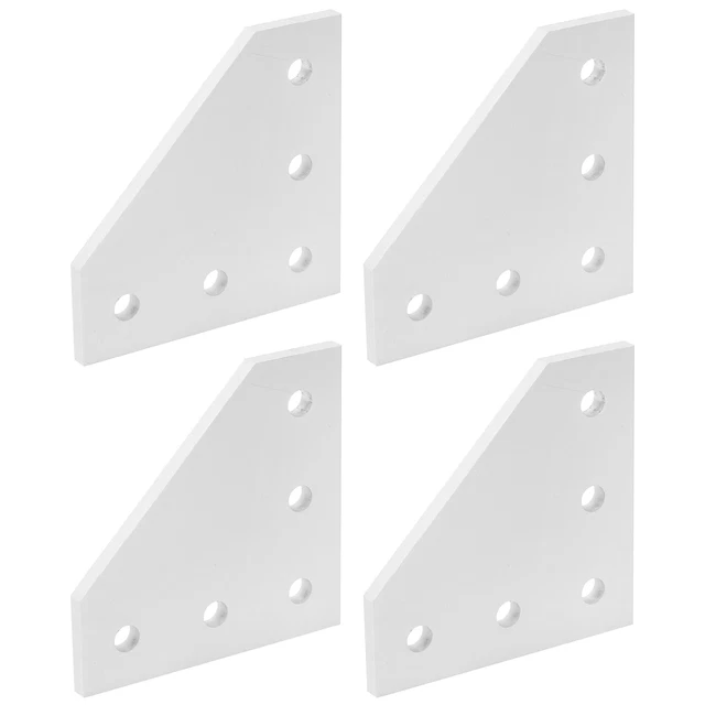 4Pcs Joining Plate Outside 5‑Hole Aluminum Right Angle Connection 2020L Shape
