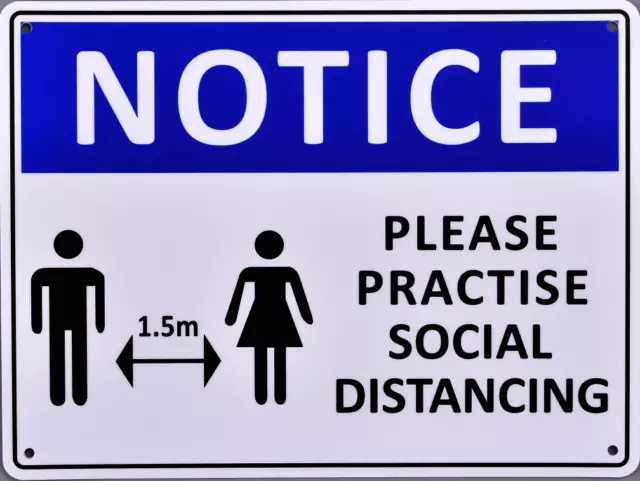 Notice please practice social distancing - CovidSign