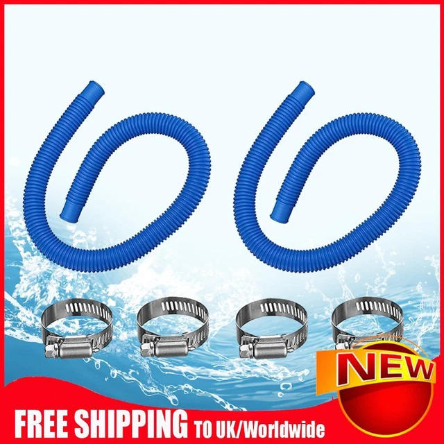 Tubi Piscina 150cm Con Morsetti - Set 2 Pezzi Per Filtro Piscina Fuori Terra