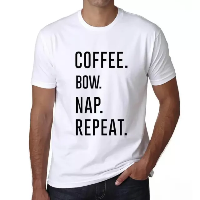 ULTRABASIC Homme Tee-Shirt Répétition De La Sieste Au Café Coffee Bow Nap