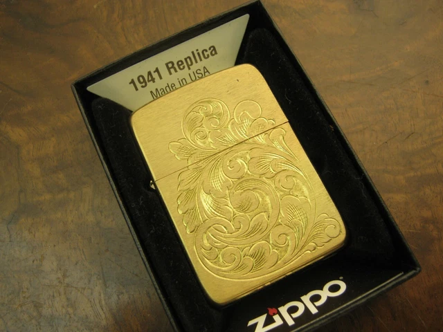 Hand Engraved Brass 1941 Zippo Lighter by Gournet Nimschke style