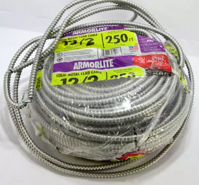 Southwire - 225+ ft - Armorlite - 12/2 Gauge - Solid Metal Clad Cable