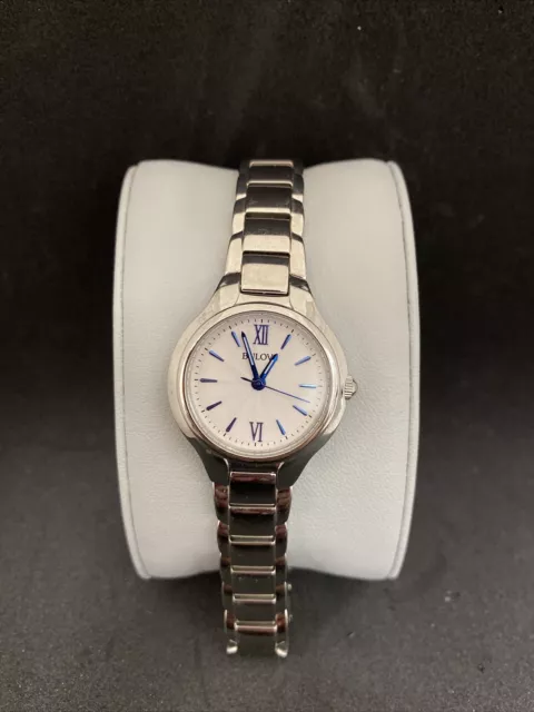 Bulova 96L215 28mm Classic Quartz Stainless Steel White Dial Women's Watch 3