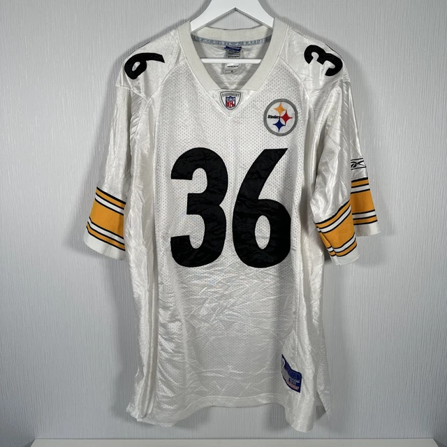 REEBOK PITTSBURGH STEELERS 36 Jerome BETTIS White NFL Jersey Shirt
