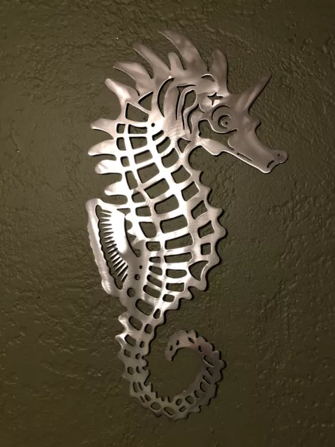 Seahorse metal wall art home decor. decor metal cutout Beach Sea Life