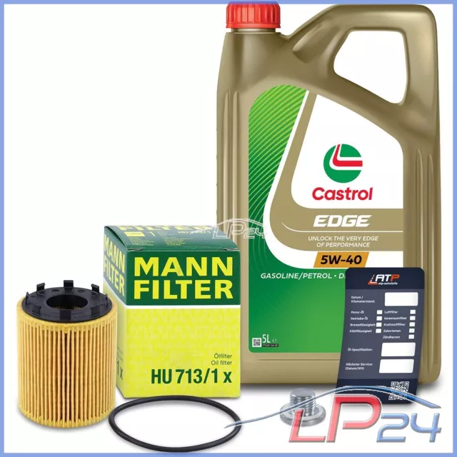 Mann Filtre À Huile + 5L Castrol Edge Fst 5W-40 Corsa C D 1.3 Cdti 03-