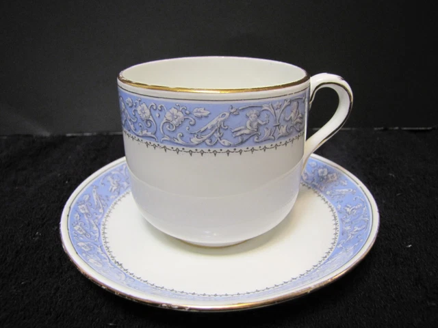 Crown Staffordshire "Cameo" Floral & Cherub Bone China Tea Cup and Saucer