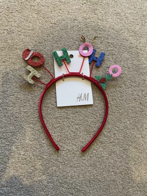 H&M Girls Christmas ‘Ho Ho Ho’ Headband - One Size BNWT