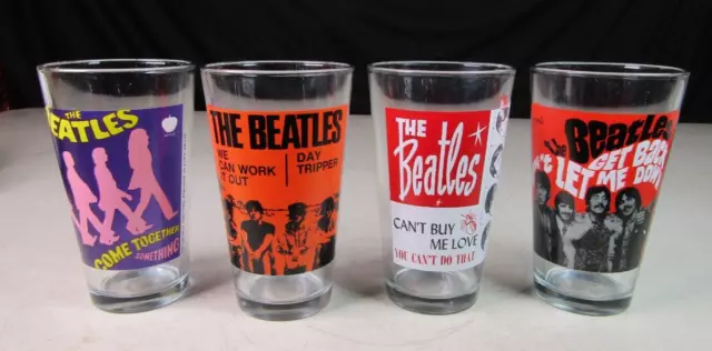 The Beatles Collector Set of 4 Pint Pair of Glasses - 2011 Apple Excellent Condition