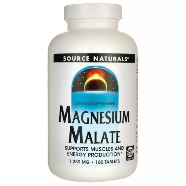 Magnesium Malate Malic Acid 180 Tablets | Energy Muscle Stiffness Fibromyalgia