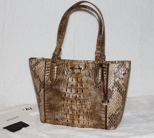 BRAHMIN Medium Asher Tote Croc Melbourne Leather Shoulder Bag Purse Handbag NWT
