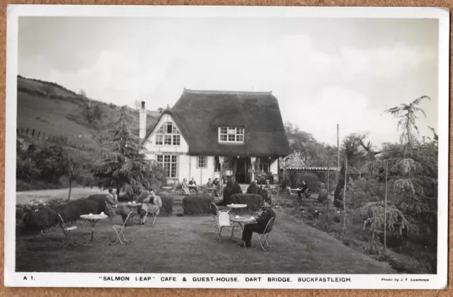 RP Salmon Leap Cafe Buckfastleigh C Skilton real photo postcard Devon