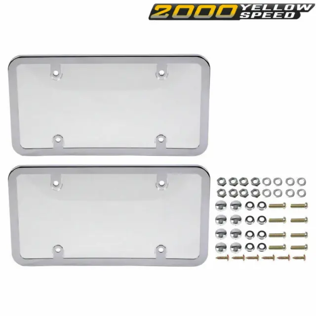 License Plate Cover Tag Holder Frame Shield Protector Screw Caps Fit For Car US