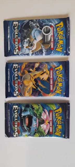 Pokemon XY Evolutions Booster Pack Trio ART SET Charizard - 3 Packs SEALED 2