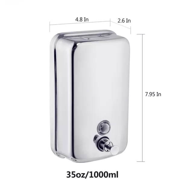 800ml/ 1000ml Soap Dispenser Wall mount, 304 Stainless Steel, Bathroom, Shampoo 3