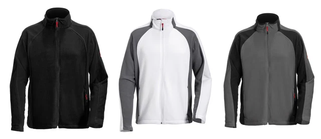engelbert strauss e.s. Microfleece Jacke dryplexx® Micro Weiss/Schwarz/Grau
