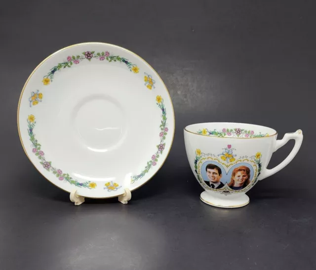 Vtg Coalport 1986 Prince Andrew & Sarah Ferguson Wedding Tea Cup & Saucer