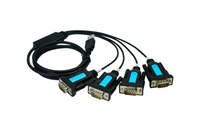 TECHTOO 4 Port Professional FTDI CHIP USB to Serial RS232 DB9 Adapter Convert...