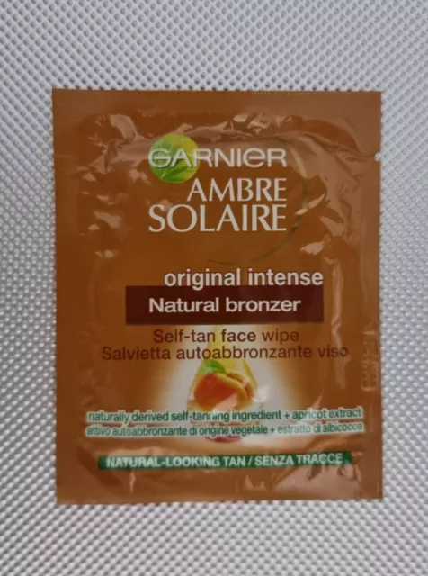 Garnier Ambre Solaire Natural Bronzer Self Tan Face Wipe Abricot Extract