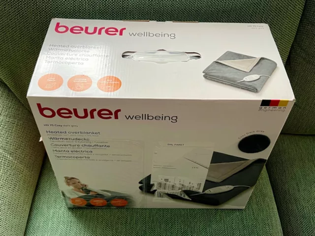 BEURER Wärmezudecke HD75 Cosy Dark Grey Heizdecke Wärmedecke elektrisch