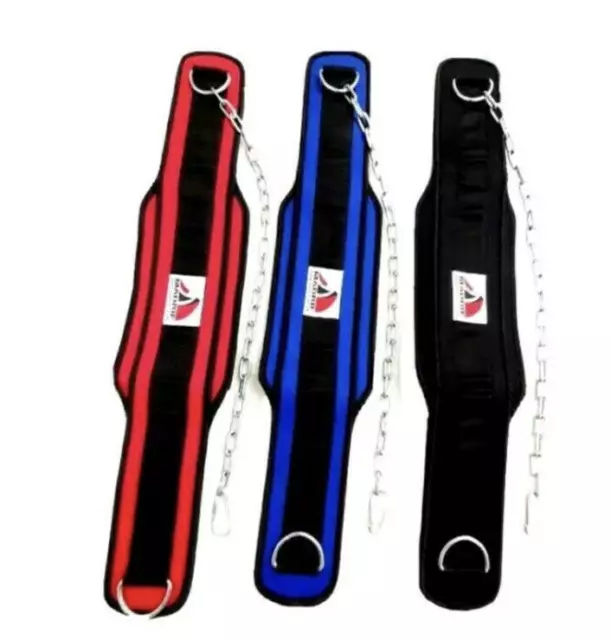 Fitness Gym Weight Lifting Dip Belt with Chain Dips Different Colour *BRAND NEW*