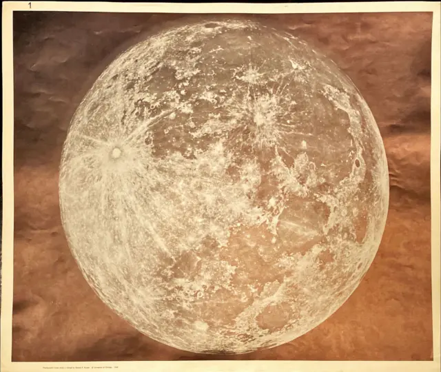 Plate No. 1 From 1960 Photographic Lunar Atlas Moon G P Kuiper Large 17"x21"