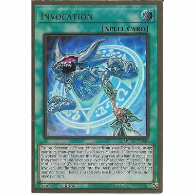 MGED-EN044 Invocation - 1st Edition Premium Gold Rare YuGiOh Trading Card