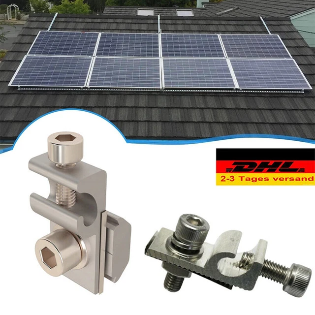 1 x morsetto di messa a terra alluminio acciaio inox solare fotovoltaico per profilo in alluminio morsetto antifulmine DHL