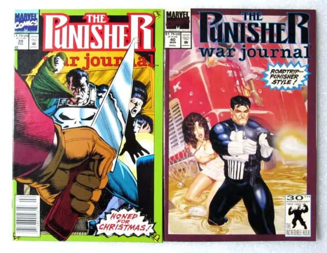 Lot Of 2 Punisher War Journal #39 & #40 1991-1992 Marvel Comics Bagged - New